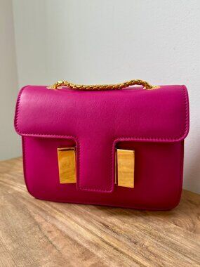 TOM FORD Sienna Small T-Clasp Shoulder Bag - Hot Fuchia